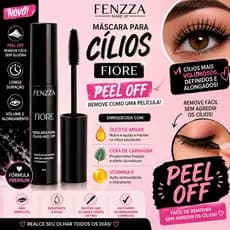 Máscara para Cílios Fenzza Fiore Peel Off com Óleo de Argan Vitamina E Volume e Alongamento Original