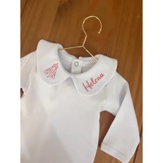 Body Bebê RN Personalizado Batizado com Nome e Nossa Senhora