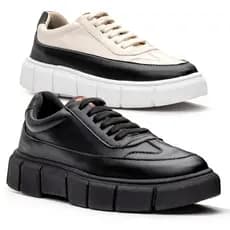 2 Pares de Tenis Melburk Sola Alta Plataforma Oversize Masculino Palmilha Conforto Modelo Exclusivo Atria Shoes Promoção