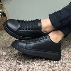 Tenis Casual Masculino Sola Alta Modelo Elegante e Simples Ajustavel Com Cadarço