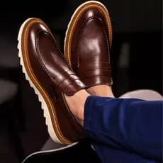 Sapato masculino Casual Moda Premium Sola Tratorada Com ajuste