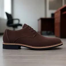 Sapato Social Casual Oxford Couro Nobock Camurça Masculino Com Kit Carteira E cinto