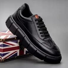 Tenis Oversize Plataforma Nude Preto Melburk Sneaker Masculino Casual Sola Alta Couro Liso Estilo