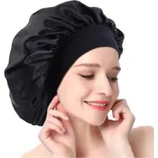 Touca Noturna de Cetim com Faixa Larga – Mantém o Cabelo Hidratado e Sem Frizz