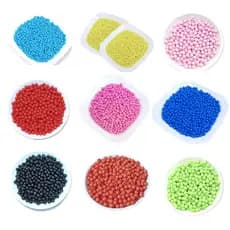 200 MIÇANGA BOLA LISA PLÁSTICA LEITOSA BOLINHA 06MM BIJUTERIA ENTREMEIO