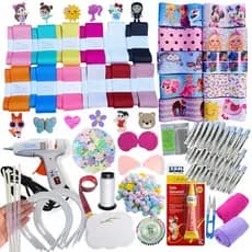 Kit Fitas Material para Laços Laceira Iniciante com Pistola e apliques - 54 metros Gorgorão