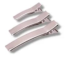 Kit 60 Bico de Pato Duas Garras Niquelado Presilha Garra Dupla Aplique de cabelo