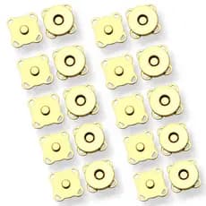 Kit 10 Botões Imantado Magnético Fecho Cor Dourado 18mm Imã