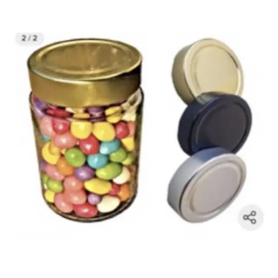 5 Potes De Vidro Tampa Alta Metal 350 ml  Pianezza Condimento