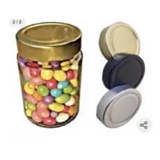 5 Potes De Vidro Tampa Alta Metal 350 ml  Pianezza Condimento