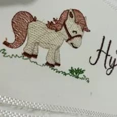 Toalha Bordada Personalizada Cavalinho com Nome