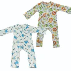 Macacão Infantil para Bebê modelo Vira Pé e de Manga Longa Suedine Estampado 100% Algodão