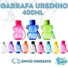 Kit 10 Garrafas Squeeze Ursinho 400ml- Garrafinha, Academia, Escolar, Lembrancinha