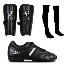 Kit Chuteira Society Meião Caneleira Jogar Futebol Proteção