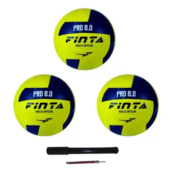 Kit 3 Bola De Vôlei Finta Pvc Reforçada Treinamento Oferta
