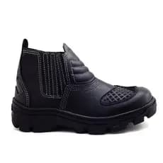 Bota De Motoqueiro Em Couro Legítimo Refletiva Com Proteção