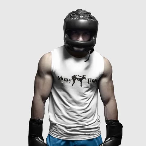 Camisa Regata Muay Thai Treino de Luta Em Algodão Confortável
