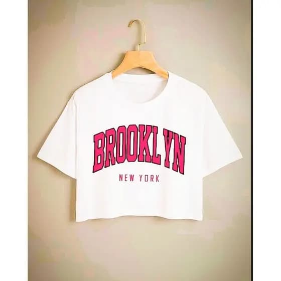 CROPPED FEMININO 100% ALGODÃO TENDÊNCIA BROOKLYN SOFISTICADO ACADEMIA SHOPPING