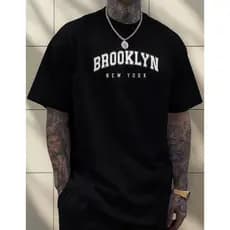 Camisa Masculina Brooklyn Algodão Estampada New York Básica