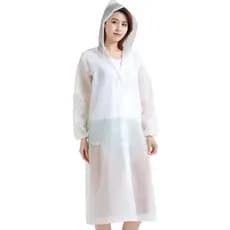 kit 2 capa chuva com Gabardina grossa e comprida transparente reforçada reutilizável