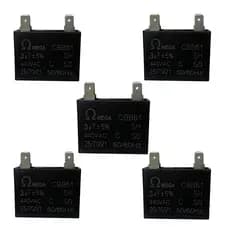 Kit com 5 Capacitores de Partida para Motor de Ventilador Ar Condicionado 3,0uFx440vca