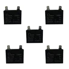 Kit com 5 Capacitores de Partida para Motor de Ventilador Ar Condicionado 4uFx440vca Omega