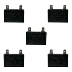 Kit com 5 Capacitores de Partida para Motor de Ventilador Ar Condicionado 1,5uFx450vca Omega