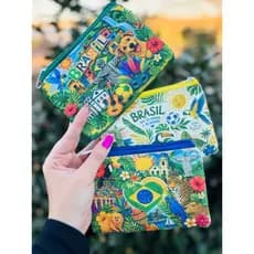 kit 10 Porta moedas , porta absorvente lembrancinhas/brindes copa Brasil brasileiro verde e amarelo canarinho.