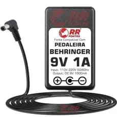 Fonte DC 9v Pedal Behringer Equalizador Contrabaixo Beq700