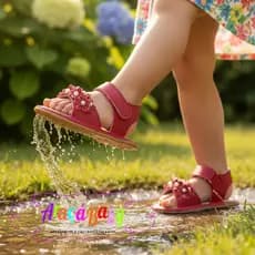 Sandália infantil feminina menina bebê nude com florzinhas delicadas