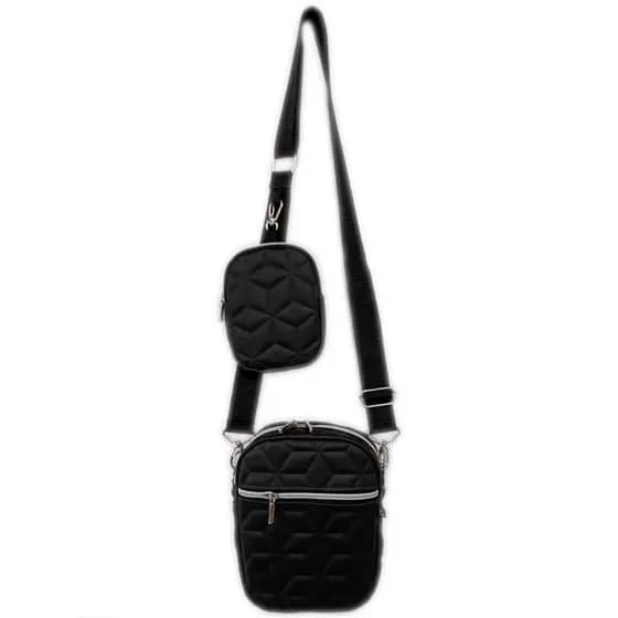 Bolsa Feminina Transversal + Nécessaire Material Sintético 3D