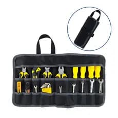 Necessaire Estojo Case Porta Ferramentas Trinchas Para Eletricista Carpinteiro De 18 Divisões Cinza