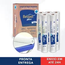 Kit 5 Rolos de Papel Lençol Descartável para Maca  70cm x50m Hospitalar Estética Massagem Manicure Tatuagem