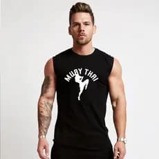 Camiseta Regata Machão Muay Thai Blusa Masculina Fitness Academia
