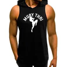 Regata Masculina Com Capuz Muay Thai Camiseta Academia