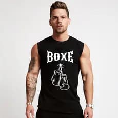 Camiseta Regata Masculina Boxe L Overisized Longline Academia