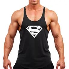 Regata Cavada Super Man Camiseta Masculina Academia Bodybuilder Super Herói