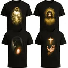 Camiseta Religiosa Estampa Jesus Cristo Cruz Católica Unissex