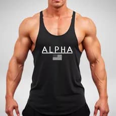 Camiseta Regata Masculina Cavada Alpha Bodybuilder Oversized Academia Musculação