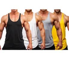 Kit 4 Regatas Cavada Bodybuilder Treino Camiseta Academia Streetwear Masculina