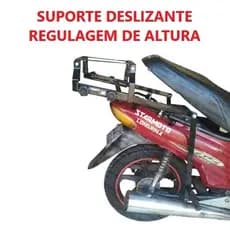 Suporte de Baú BIZ 100 e 125 até 2017 - Pode Levar Garupa  - Bagageiro Deslizante de Correr para Caixa de Moto