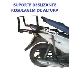 Suporte de Baú Biz 125 e Biz 110i de 2018 até 2026 - Bagageiro Deslizante de Correr p/ Caixa de Moto - Pode levar garupa