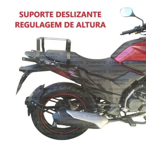 Suporte de Baú Deslizante para JEF 150 Shineray - Pode Levar Garupa - Bagageiro de correr JEF150 para Caixa de Moto