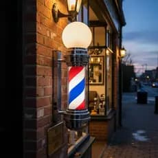 Barber pole 50 cm Luminária de Barbearia Estilo Americano 110V ou 220V Lojinha do Barbeiro