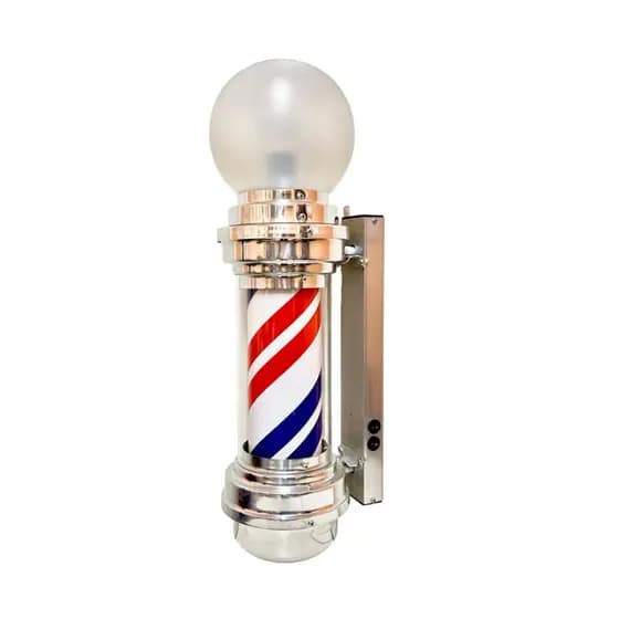 Barberpole Inglaterra Importado New Poste De Barbeiro 50 Cm Luminária 110 ou 220V Lojinha do Barbeiro