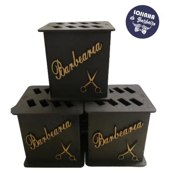 Suporte Para Tesouras de Barbeiros e Cabeleireiros em Mdf Caixa de Barbearia