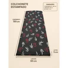 Colchonete Solteiro 190x60x5cm Confortável Para Dormir Viagem Acampamento-envio imediato