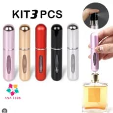 ANA 1108 KIT 3 Pcs Porta Perfume Recarregavel Portatil Spray 5ml