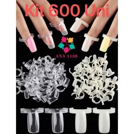 ANA1108 Kit 600 UNI Anel Mostruário para Esmaltes 50 Unidades Transparente/BRANCO