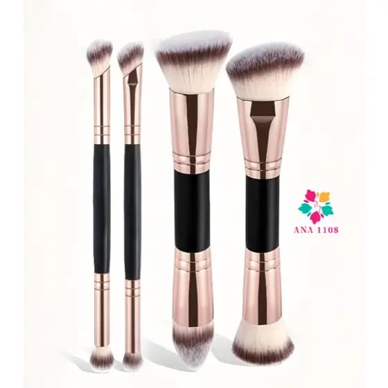 ANA 1108/4 Pincéis De Maquiagem De Ponta Dupla/Conjunto Com Parte Superior Plana Angular/Cerdas Maci